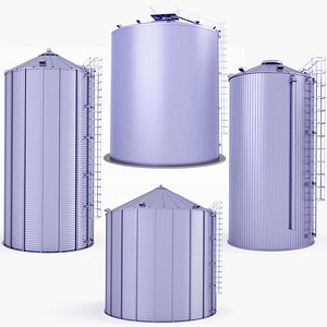 3D model Large Industrial Silos v28