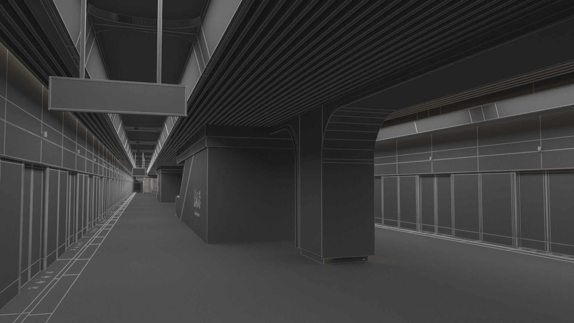 3D Subway Station 1 Model - TurboSquid 2138612