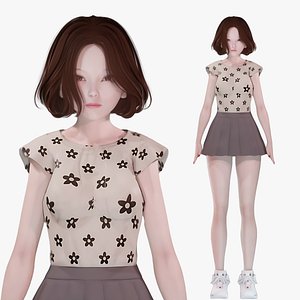 Casual Clothing 0003 - Realistic Female Character - Blender Eevee