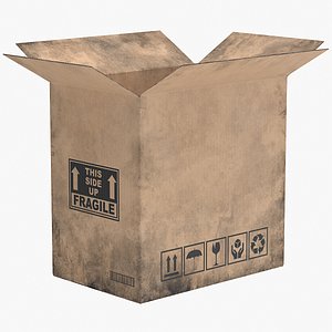 Cardboard Box 5 Worn Open
