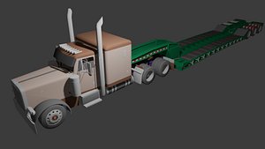 3D model Truck with Trailer