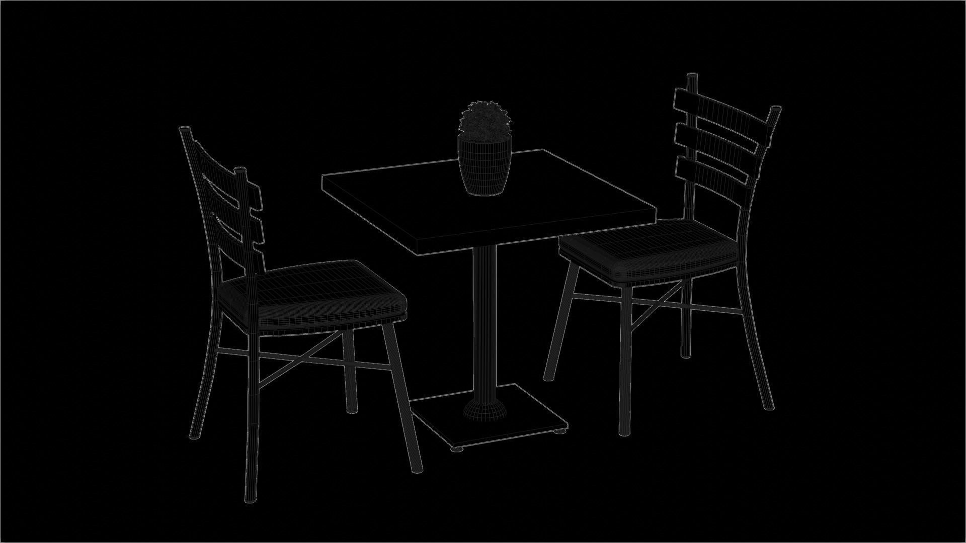 Cafe Table And Chairs 3D Model TurboSquid 2133524