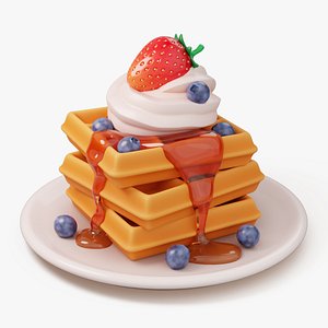3D Waffle Stack with Berries