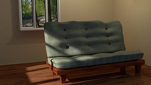 mission futon couch 3d model