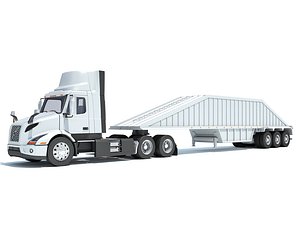 Semi Truck with Bottom Dump Trailer