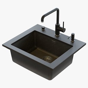 3D suspended kitchen sink