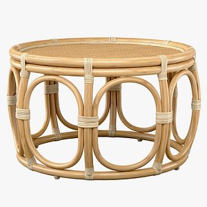 Ter Round Wicker rattan bamboo table 3D model