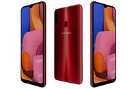 Samsung Galaxy A20s Red Low Poly