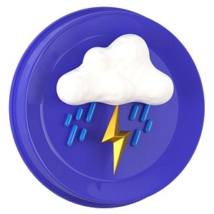 Weather Symbols Lightning With Rain
