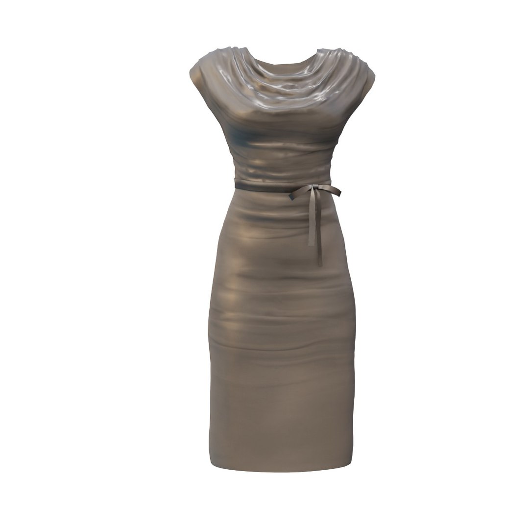 Printed and Textured Halter Neck Draped Dress With 3D Motif Embellished Collar