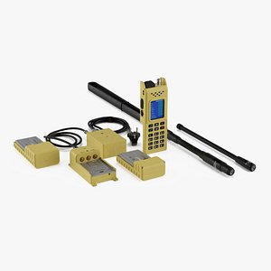 Unfolded Portable Radio Equipment Set 3D model