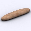 3d baguette bread