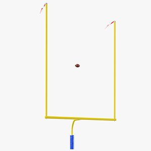3D model american football posts ball