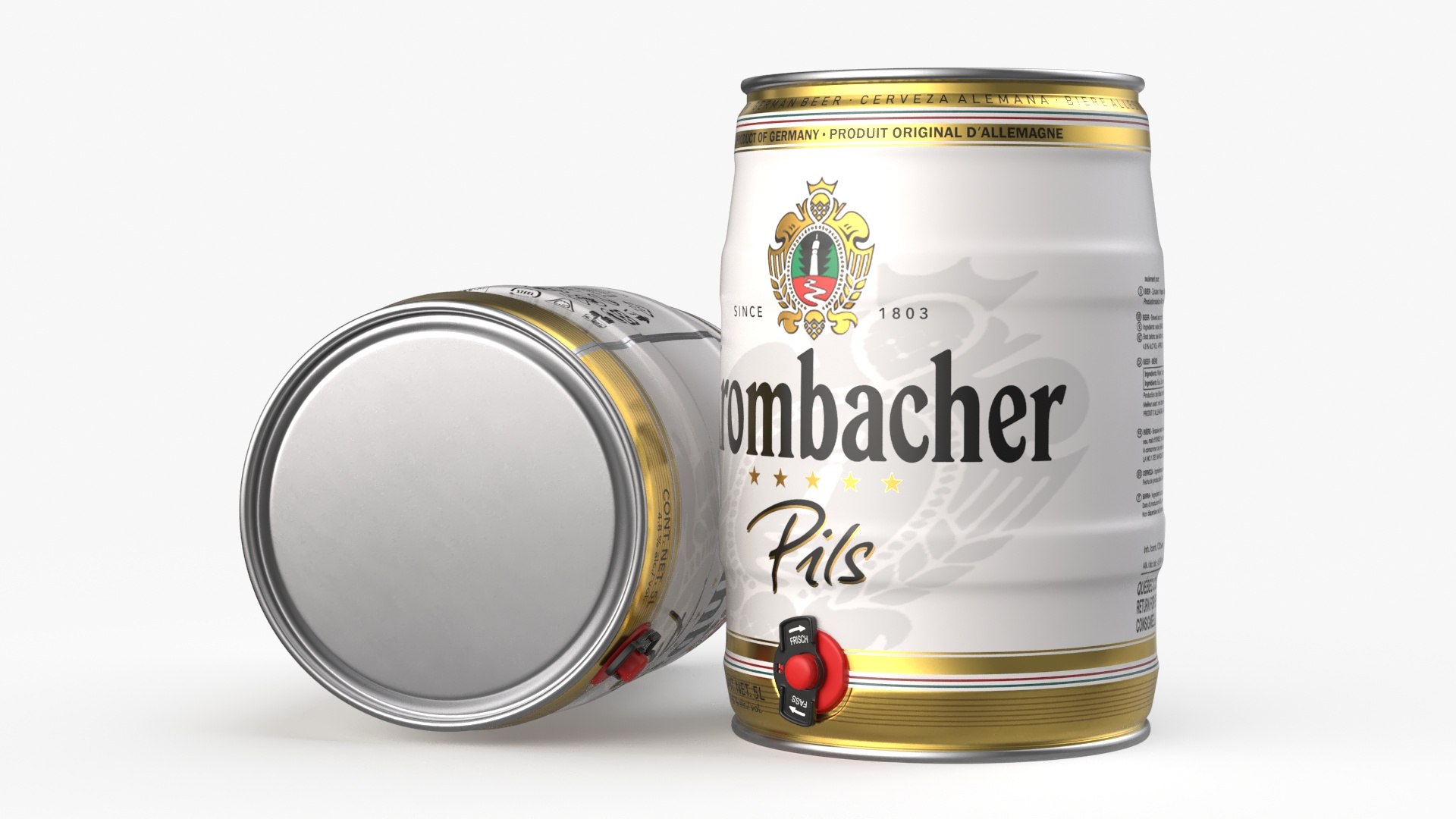 Krombacher Beer 5 Liter Barrel 3D model preview