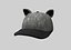 3D gray cap with cap ears