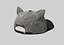 3D gray cap with cap ears