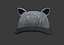 3D gray cap with cap ears