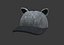 3D gray cap with cap ears
