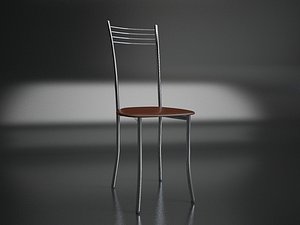 3D chrome chair model