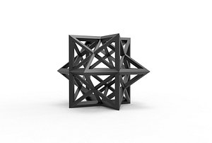 3D wireframe Rhombic Dodetrahedron model