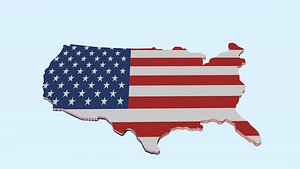 United States Of America map 3D