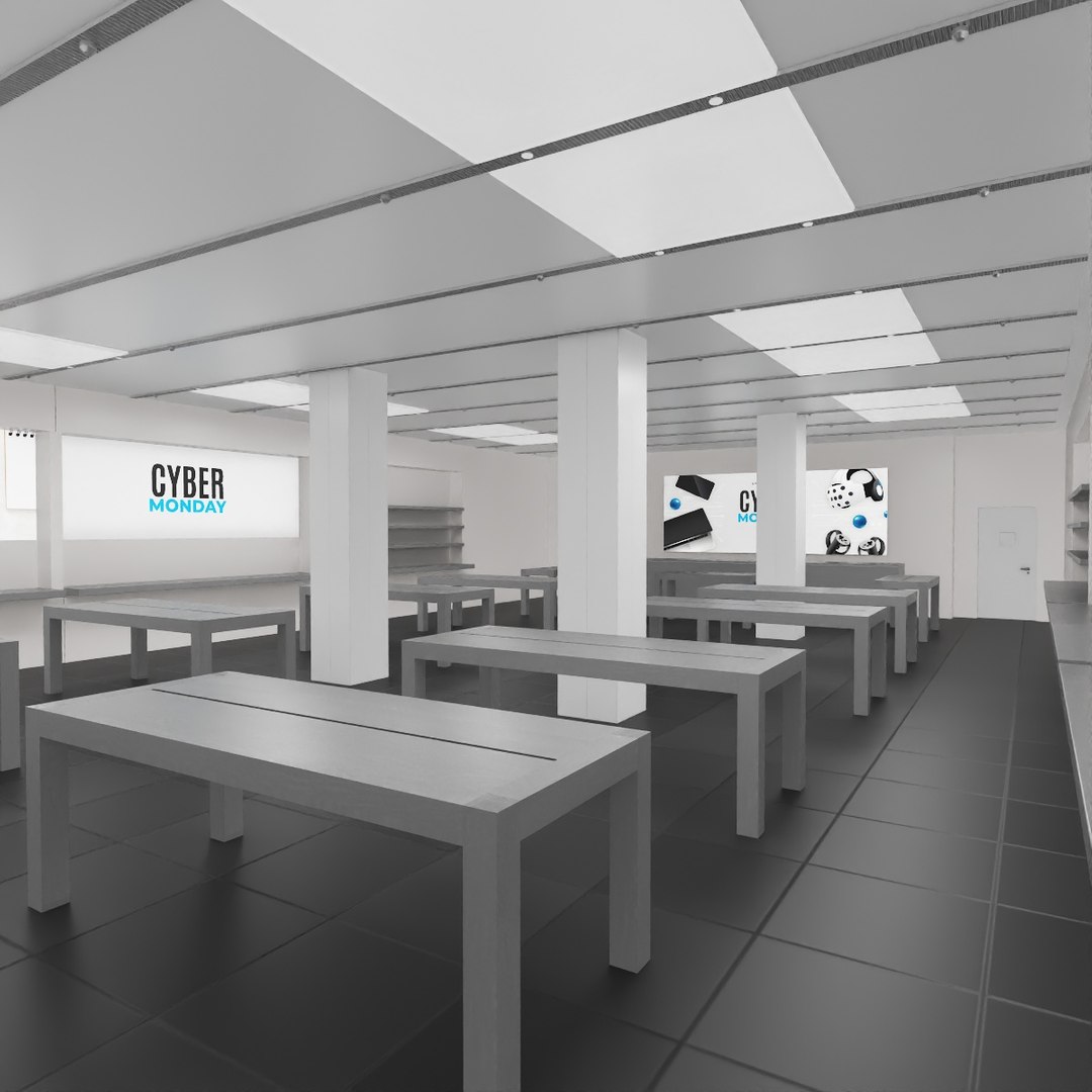 Electronic Store Interior 3D model preview