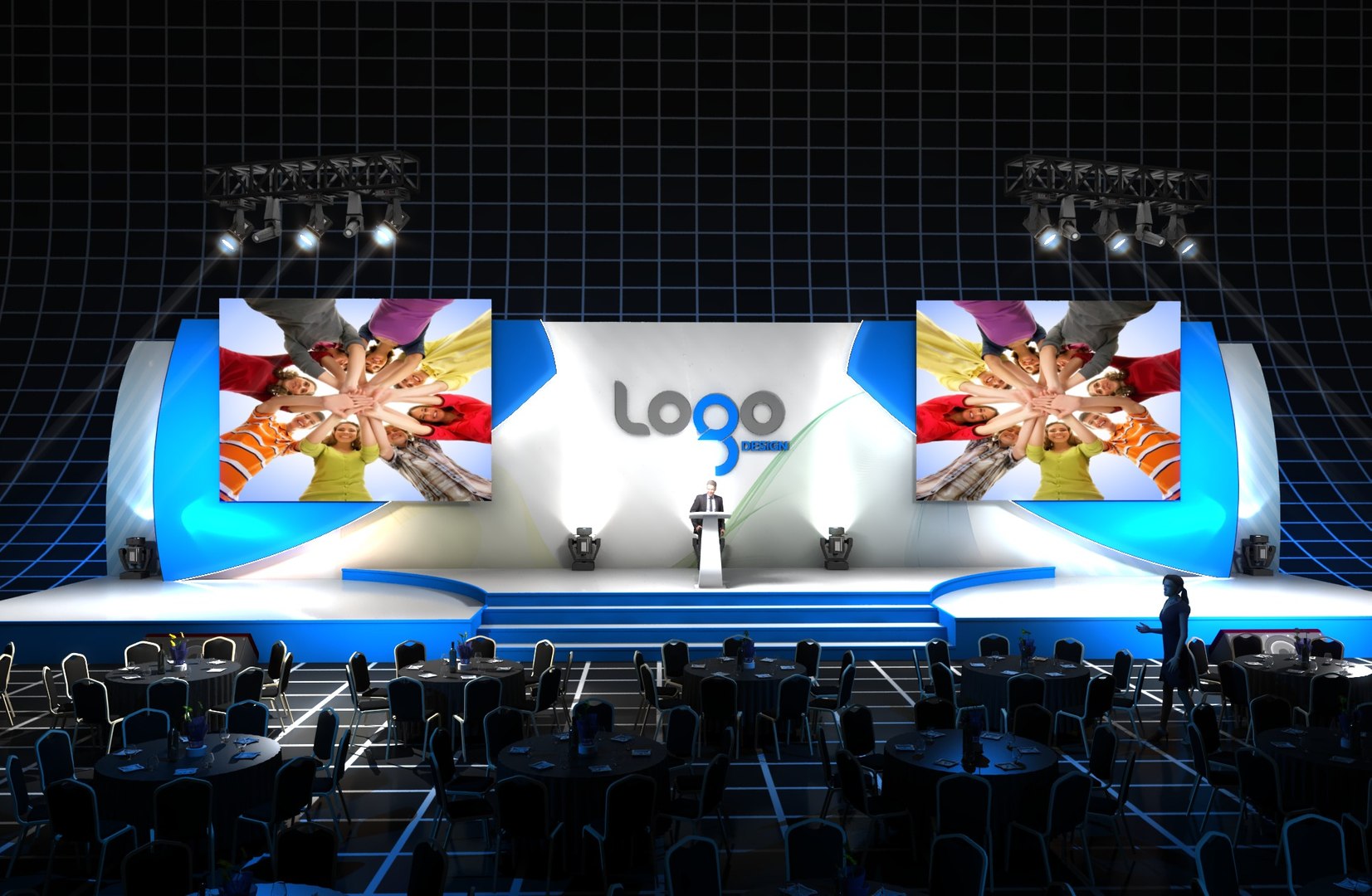 Stage Idea - Dual Screen -1 3D - TurboSquid 1977464