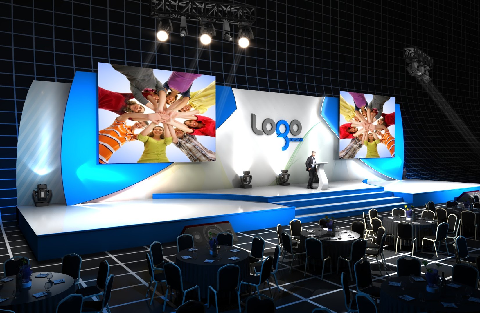 Stage Idea - Dual Screen -1 3D - TurboSquid 1977464
