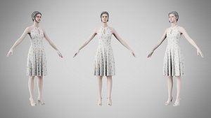 Dress 23 Abstract Pebble Repeat 3D model