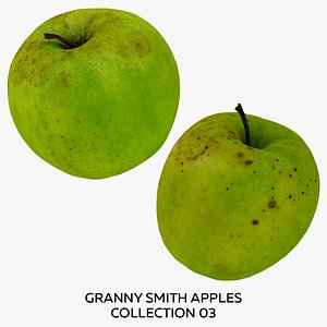 3D Granny Smith Apples Collection 03 - 2 models RAW Scans model