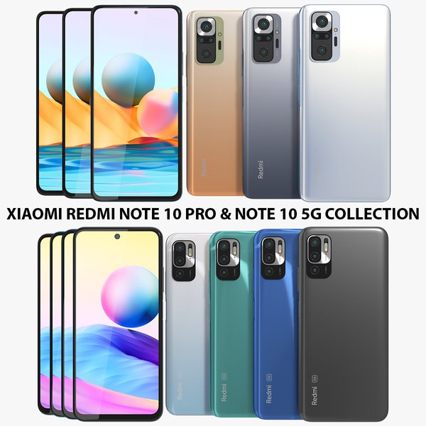 3D Xiaomi Redmi Note 10 Pro and Note 10 5G Collection model 
