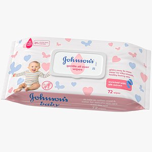 3D johnsons wet wipes model