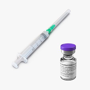 3D Syringe with Pfizer Covid19 Vaccine Collection