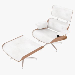 3D eames ottoman wooden leather