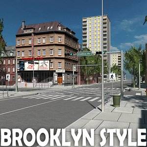 3d model city building brooklyn style