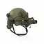 Casco táctico camuflaje digital con pelo verde
