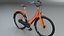 Realistic 3D Model of Orange Dutch City Electric Bicycle PBR Textured