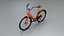 Realistic 3D Model of Orange Dutch City Electric Bicycle PBR Textured