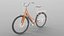 Realistic 3D Model of Orange Dutch City Electric Bicycle PBR Textured