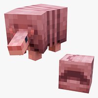 Minecraft Armadillo Rigged 3D Model Game Ready 4K PBR