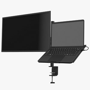 3D Monitior With Laptop On Stand