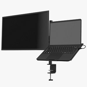 Monitior With Laptop On Stand
