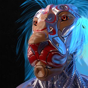 Lion-like Mech Bust