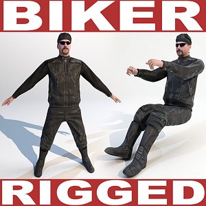 maya biker rigged biped