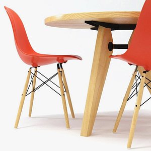 Vitra DSW Chair & Gueridon Table