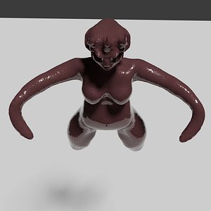 Demonic female ritual figurine 3D model