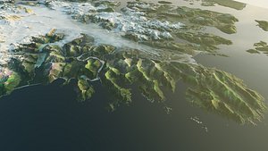 3D Glacier Bay national park realistic satellite terrain