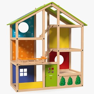 seasons kids wooden dollhouse 3D