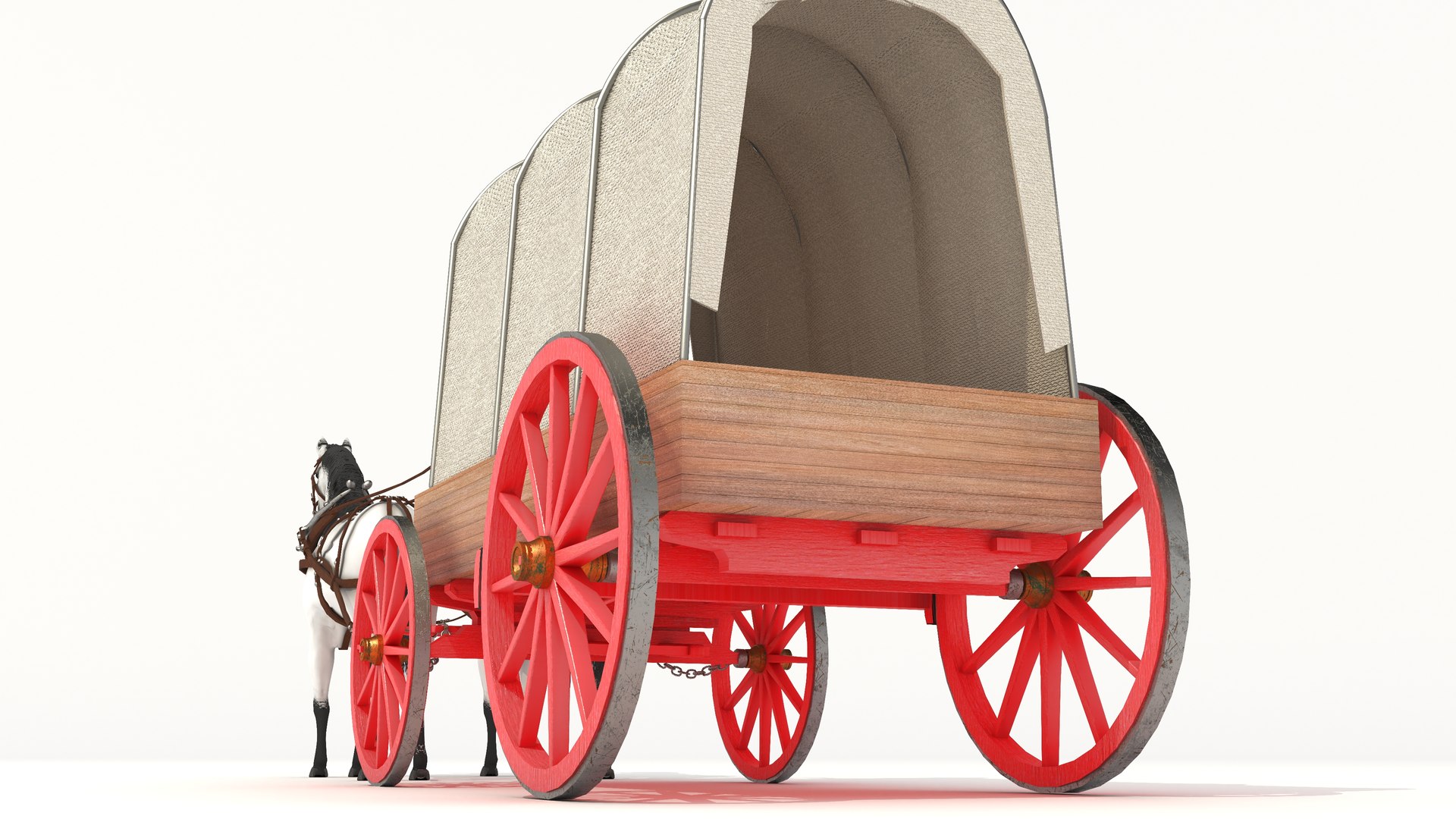 Covered Wagon 2 - 4K 3D Model - TurboSquid 2368000