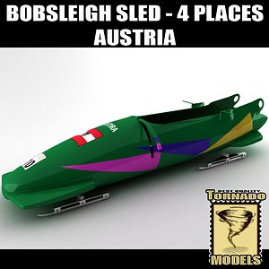 3d model bobsleigh sled 4 places